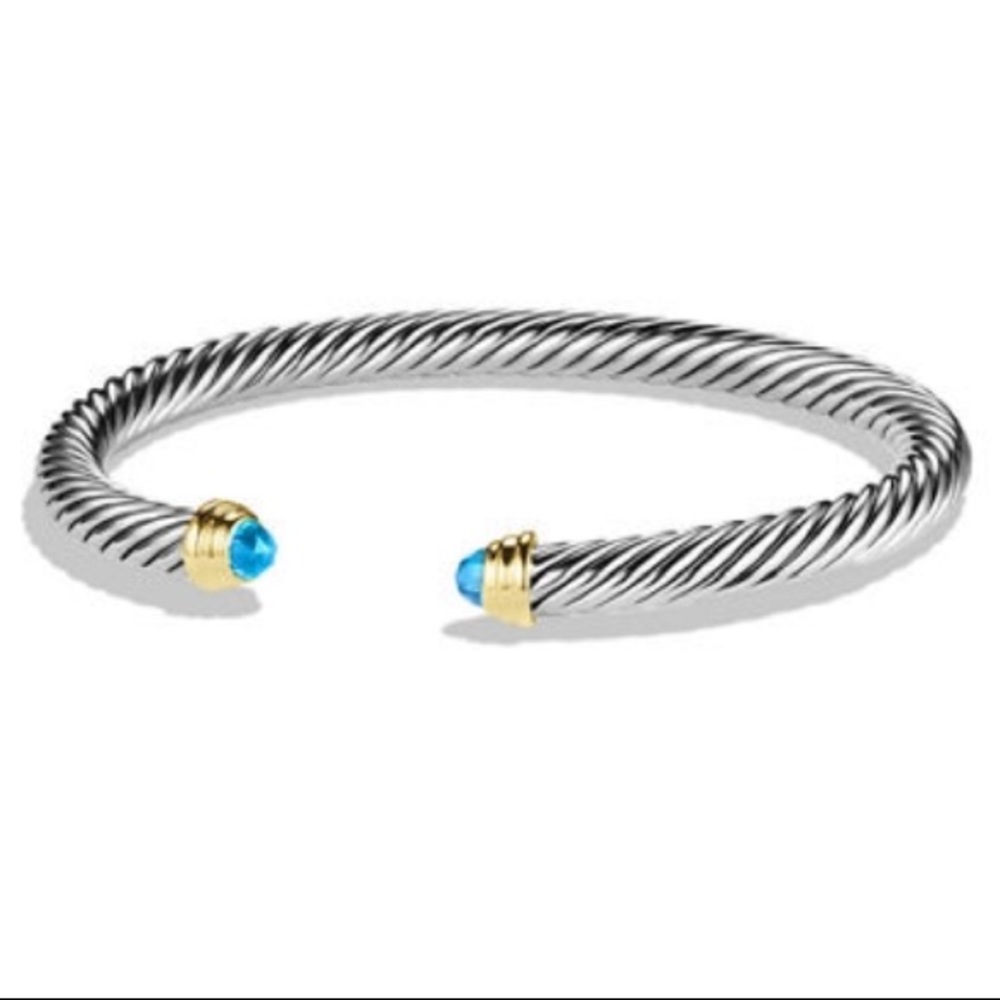 David Yurman Blue Topaz Cable Classics Bracelet